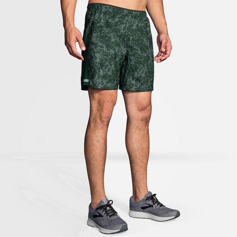 Brooks Sherpa 7 2-In-1 Mens Running Shorts - Green - Philippines (391480HBK)